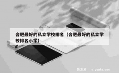 合肥最好的私立学校排名（合肥最好的私立学校排名小学）