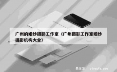 广州的婚纱摄影工作室（广州摄影工作室婚纱摄影机构大全）