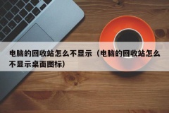 电脑的回收站怎么不显示（电脑的回收站怎么不显示桌面图标）