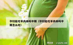 孕妇能吃羊肉串吗中期（孕妇能吃羊肉串吗中期怎么吃）