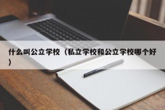 什么叫公立学校（私立学校和公立学校哪个好）