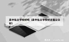 高中私立学校好吗（高中私立学校好还是公立好）