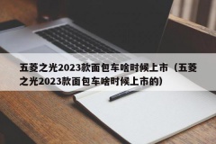 五菱之光2023款面包车啥时候上市（五菱之光2023款面包车