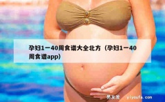 孕妇1一40周食谱大全北方（孕妇1一40周食谱app）