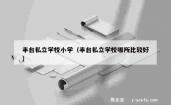 丰台私立学校小学（丰台私立学校哪所比较好）