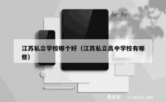 江苏私立学校哪个好（江苏私立高中学校有哪些）