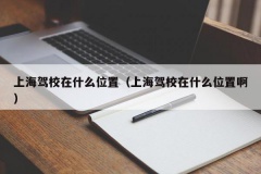 上海驾校在什么位置（上海驾校在什么位置啊）