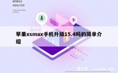 苹果xsmax手机升级15.4吗的简单介绍