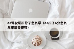 a2驾驶证扣分了怎么学（a2扣了6分怎么年审清零视频）