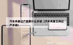 汽车夫妻过户需要什么手续（汽车夫妻之间过户手续）