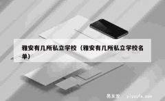 雅安有几所私立学校（雅安有几所私立学校名单）