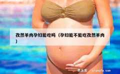 孜然羊肉孕妇能吃吗（孕妇能不能吃孜然羊肉）