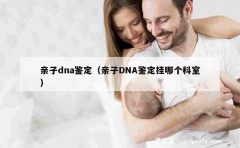 亲子dna鉴定（亲子DNA鉴定挂哪个科室）