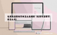 私家车违章有罚单怎么处理的（私家车违章罚款怎么交）