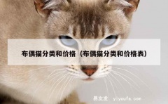 布偶猫分类和价格（布偶猫分类和价格表）