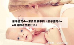 亲子鉴定dna来自血液中的（亲子鉴定dna来自血液中的什么）