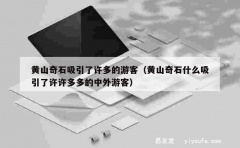 黄山奇石吸引了许多的游客（黄山奇石什么吸引了许许多多的中外游