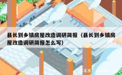 县长到乡镇房屋改造调研简报（县长到乡镇房屋改造调研简报怎么写