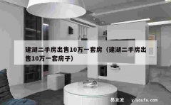 建湖二手房出售10万一套房（建湖二手房出售10万一套房子）