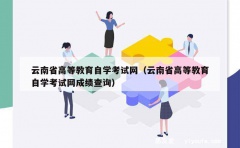 云南省高等教育自学考试网（云南省高等教育自学考试网成绩查询）