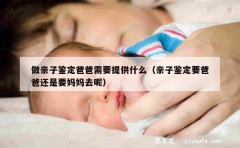 做亲子鉴定爸爸需要提供什么（亲子鉴定要爸爸还是要妈妈去呢）