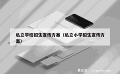 私立学校招生宣传方案（私立小学招生宣传方案）