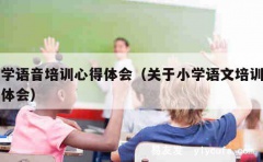 小学语音培训心得体会（关于小学语文培训心得体会）