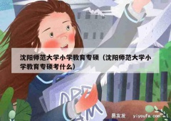 沈阳师范大学小学教育专硕（沈阳师范大学小学教育专硕考什么）