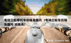 电动三轮摩托车价格及图片（电动三轮车价格及图片 价格表）