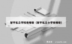 邹平私立学校有哪些（邹平私立小学有哪些）