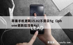 苹果手机更新15.02不显示5g（iphone更新后没有4g