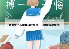 教育史上小学各科教学法（小学学科教学法）