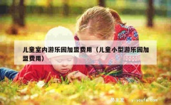 儿童室内游乐园加盟费用（儿童小型游乐园加盟费用）