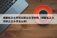 成都私立小学可以转公立学校吗（成都私立小学转公立小学怎么转）