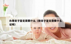 办理亲子鉴定需要什么（做亲子鉴定需要什么证明）