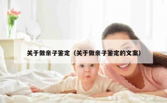 关于做亲子鉴定（关于做亲子鉴定的文案）