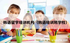 韩语留学培训机构（韩语培训班学校）