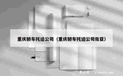 重庆轿车托运公司（重庆轿车托运公司俊亚）