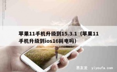 苹果11手机升级到15.3.1（苹果11手机升级到ios16