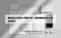 南阳私立学校小学哪个好（南阳哪所私立小学比较好）