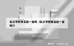 私立学校有五险一金吗（私立学校有五险一金吗?）