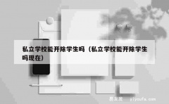 私立学校能开除学生吗（私立学校能开除学生吗现在）