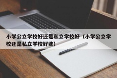 小学公立学校好还是私立学校好（小学公立学校还是私立学校好些）