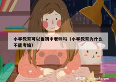 小学教育可以当初中老师吗（小学教育为什么不能考编）