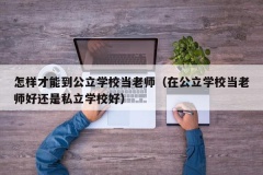 怎样才能到公立学校当老师（在公立学校当老师好还是私立学校好）