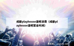 成都playhouse酒吧消费（成都playhouse酒吧营