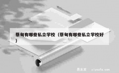 蔡甸有哪些私立学校（蔡甸有哪些私立学校好）