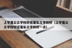 上学是公立学校好还是私立学校好（上学是公立学校好还是私立学校