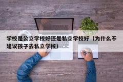 学校是公立学校好还是私立学校好（为什么不建议孩子去私立学校）