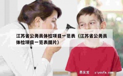 江苏省公务员体检项目一览表（江苏省公务员体检项目一览表图片）